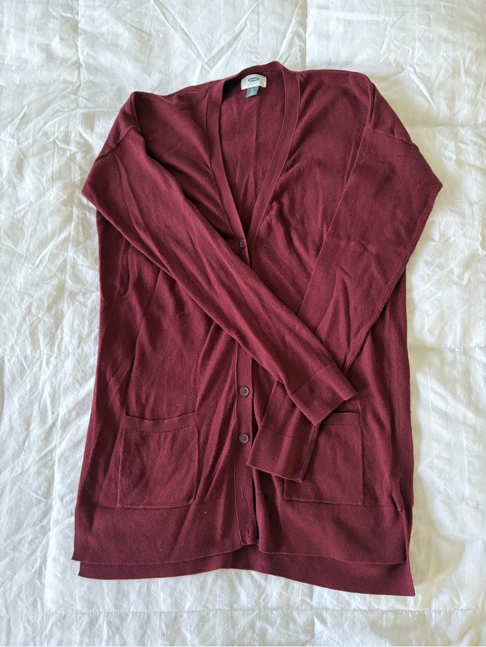 Old Navy Burgundy Boyfriend Cardigan